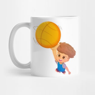 Basketball boy making a basket Mug